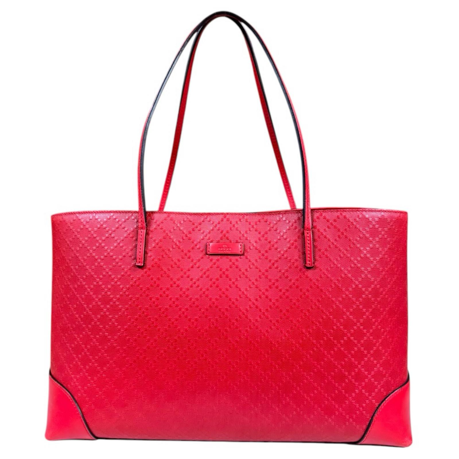グッチ ディアマンテ トートバッグ レザー 353397 レッド GUCCI 中古