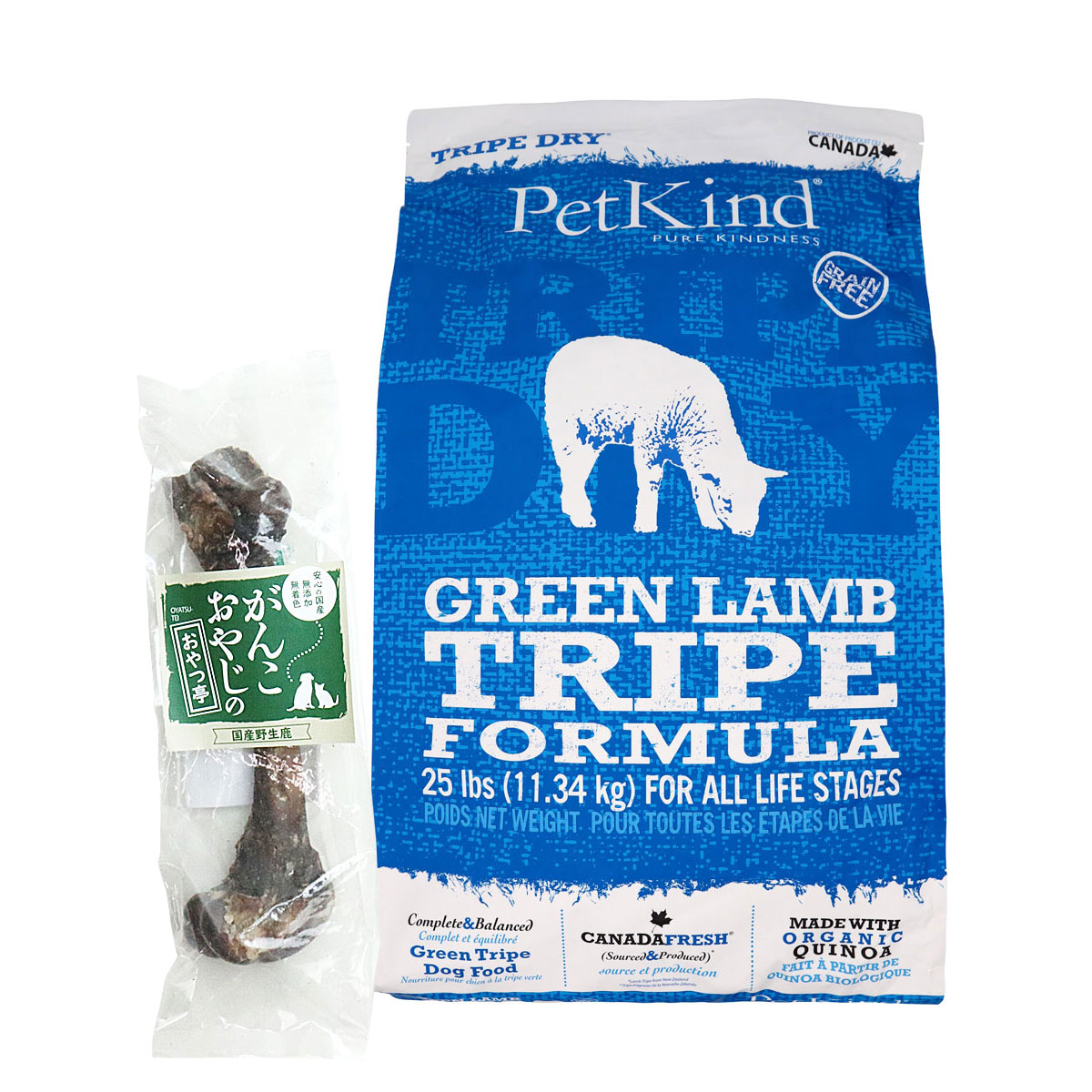 トライプドライ ドッグフード グリーンラムトライプ 11.34kg【国産鹿レッグボーン 1本Mサイズ付き】