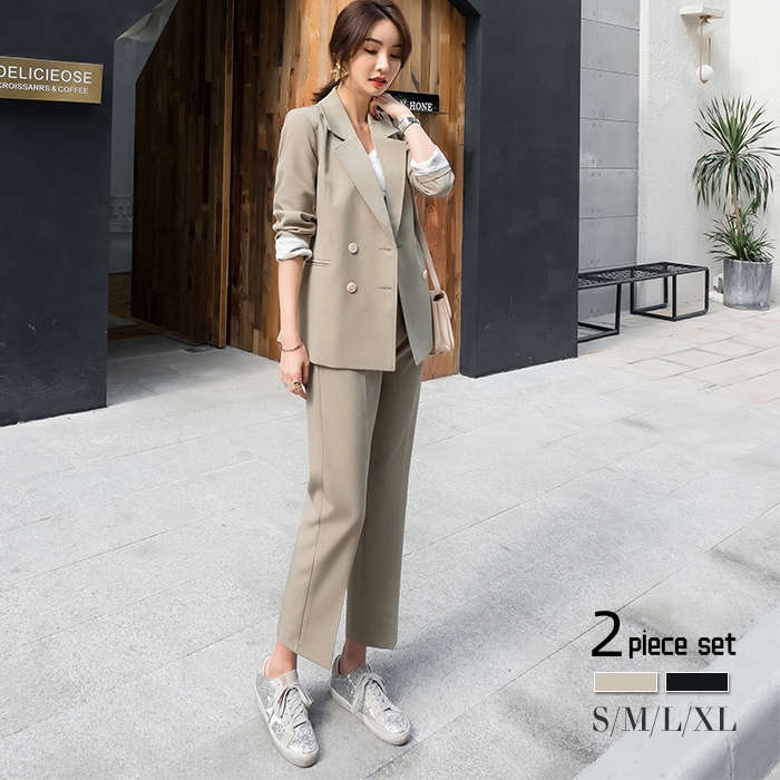 パンツスーツ レディース スーツ セットアップ ビジネススーツ ママスーツ 2点セット 春秋 フォーマルスーツ 女性 ミセス ロングパンツ ゆったり きれいめ 大人 体型カバー フォーマル 入学式 卒