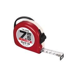 （まとめ）TJMデザイン ロック式巻尺 L19-75BL 7.5m(×2セット)