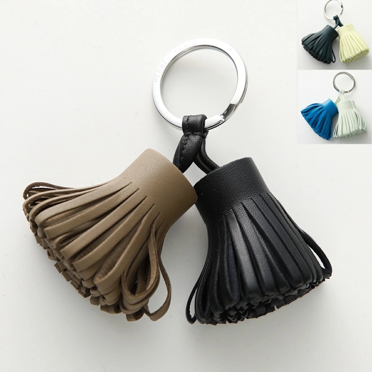 HERMES エルメス キーリング カルメン ウノドス Carmen Unodos H077895CJ レディース アニョーミロ レザー キーホルダー バッグチャーム カラー3色