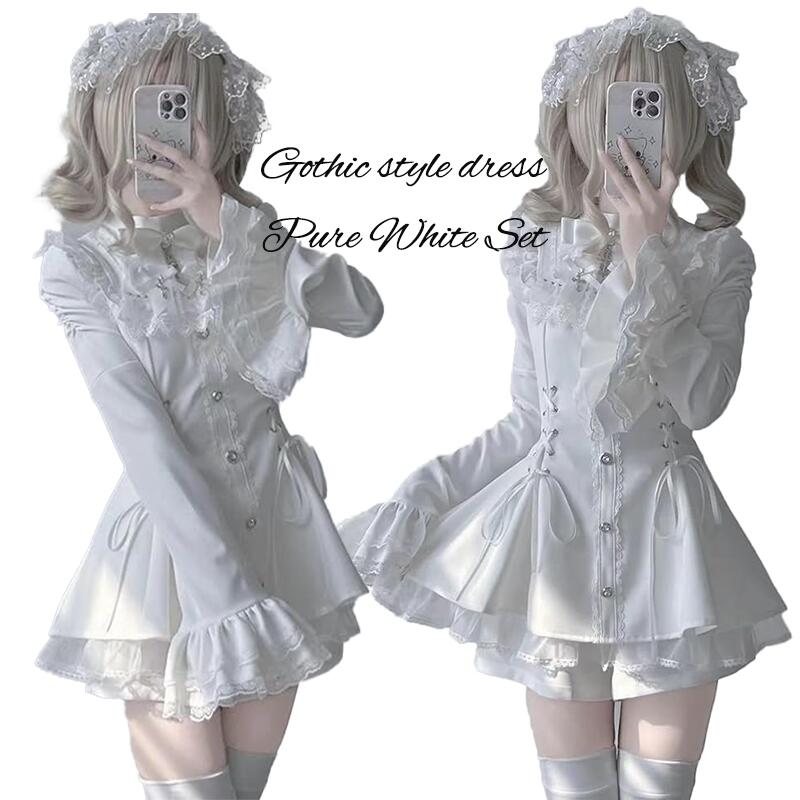 ワンピース ロリータ ゴシック ゴスロリ 衣装 2点セット 地雷系 量産型 森ガール レース 原宿系 JSK レディース ハロウィン コスプレ衣装 ゆめかわいい パーティー イベント 撮影 ハロウィン 5,074円