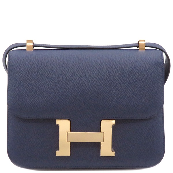 エルメス HERMES ショルダーバッグ コンスタンス 24 ミロワール ヴォーエプソン ブルーネイビー ローズゴールド金具 紺 PG金具 W刻印（2024年製） 【箱】【中古】 749,840円