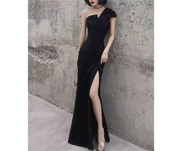 レディース ドレス パーティードレス ナイトドレス キャバドレス ホステス ロング マキシ 袖なし ノースリーブ ワンショル タイト スリム 細身 スリット ファスナー 可愛い きれいめ 大人可愛い