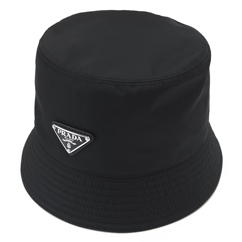 バケットハット 2HC137 2DMI F0002 バケツハット 帽子 トライアングルロゴ ブラック