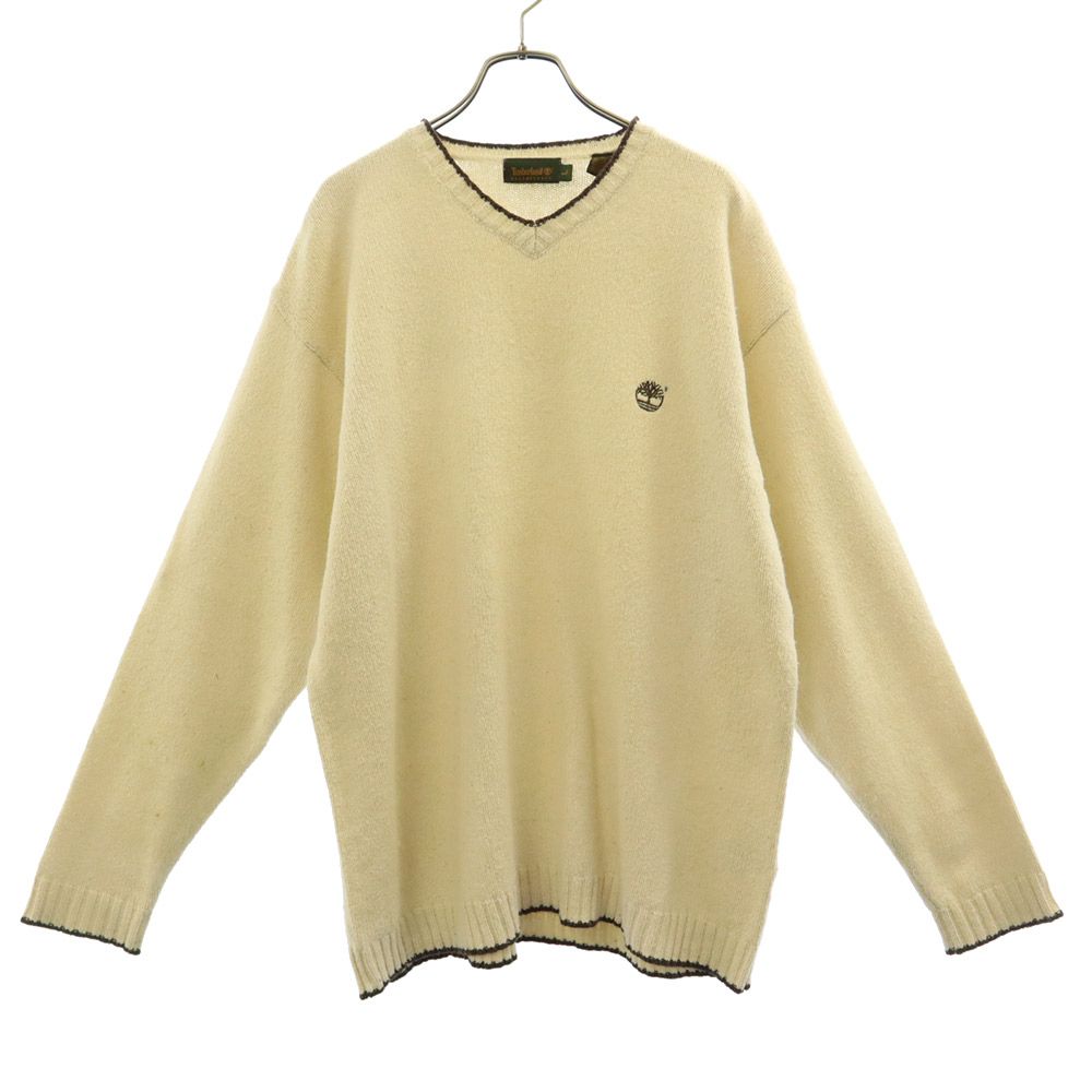 90s 長袖 Vネック セーター L ホワイト ニット オールド ヴィンテージ メンズ 5,550円