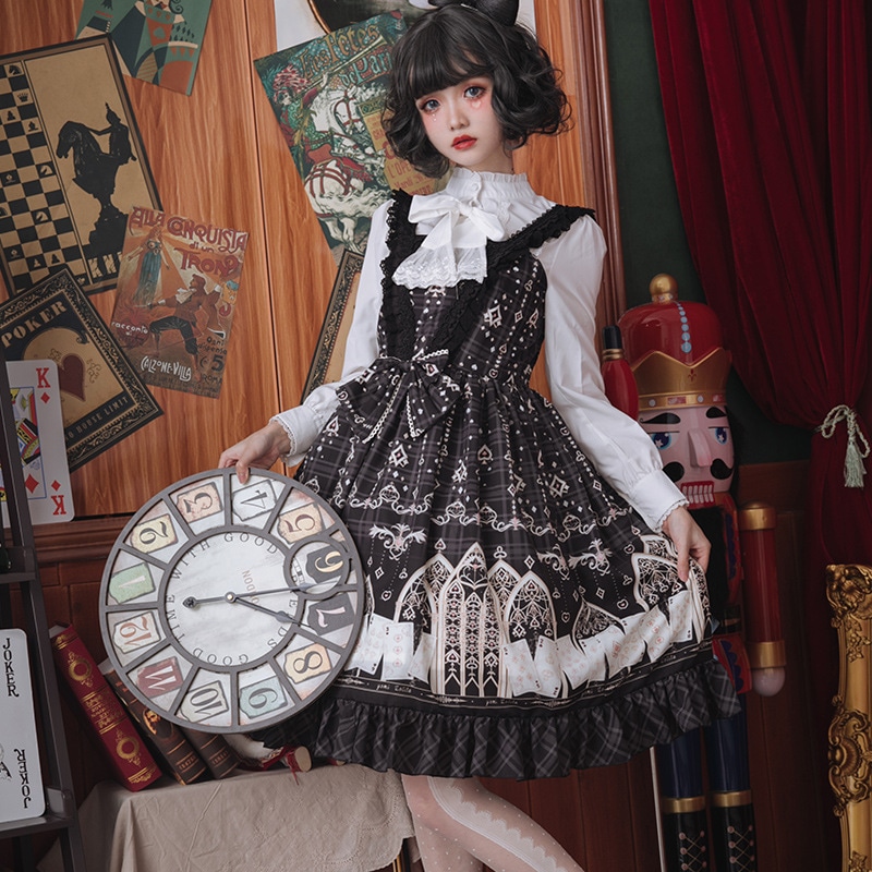 ロリータシャツ かわいいスリムフィットパフスリーブボトリングシャツ ロリィタインナーシャツ