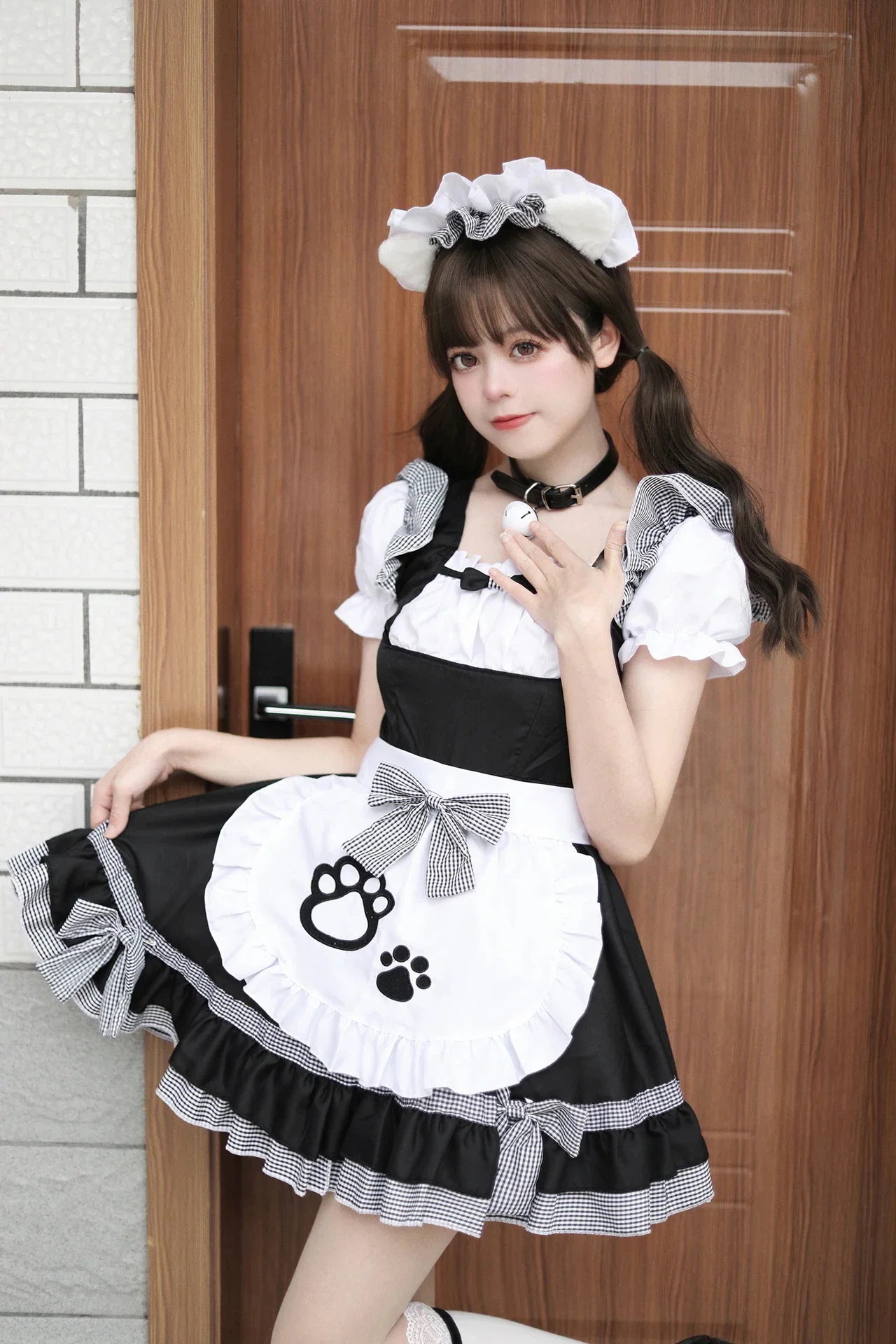 メイド服 大きいサイズ S-3XL コスプレ ピンク ブラック ワンピース