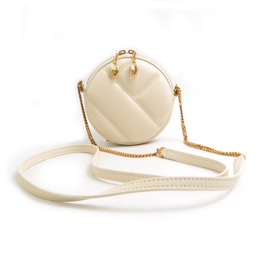 ブルガリ BVLGARI コインケース ネックポーチ セルペンティ レザー ライトベージュ レディース r10563a 27,820円