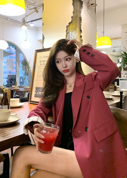 LIERKISS リエキス おしゃれなコントラストカラージャケットスーツ