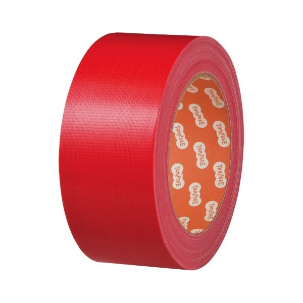 （まとめ） TANOSEE 布テープ（カラー） 50mmx25m 赤 1巻 [x30セット]