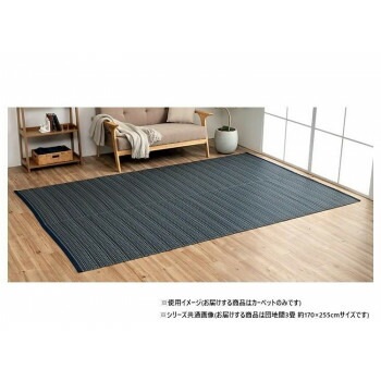日本製 洗えるい草調カーペット ネイビー 団地間3畳 約170x255cm 1090031190302