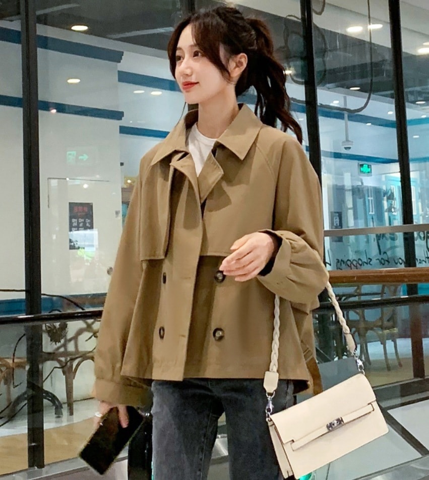 トレンチ コート ジャケット 上着 トップス ミディアム丈 長袖 ストレート ポケット かわいい 可愛い きれいめ シンプル カジュアル 上品 おしゃれ お洒落 かっこいい 可愛い 6,108円