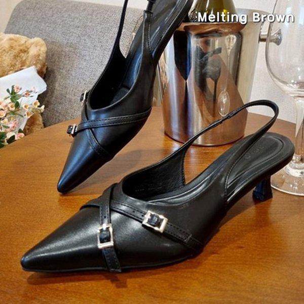 女性スリングバックシューズ 夏の靴 5cm K02