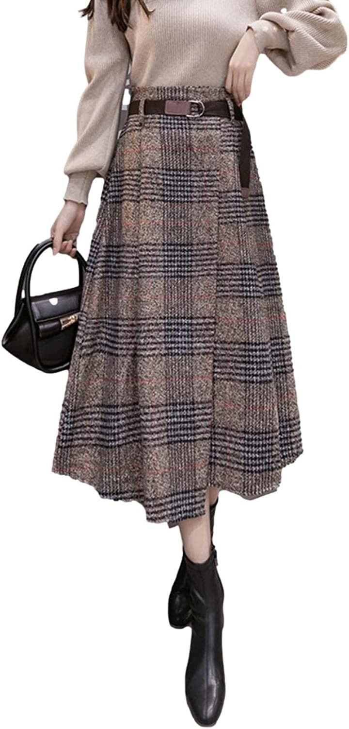 ジェイスコット アシンメトリー チェック スカート aライン レディース(ブラウン, XL) 5,702円