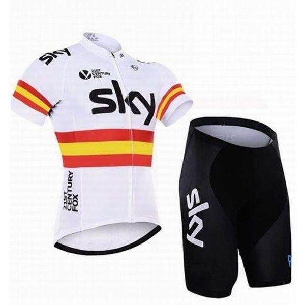 自転車ウェア SKY 上下2点セット サイクルウェア 半袖 メンズ サイクリング裏ウエア 吸汗 速乾 ジャケット バイク バイク 運動 赤