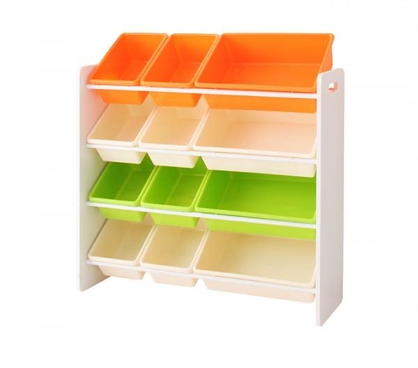 お片づけが身につく!ナチュラルカラーのおもちゃ箱[Mycket]ミュケ 4段 ホワイト