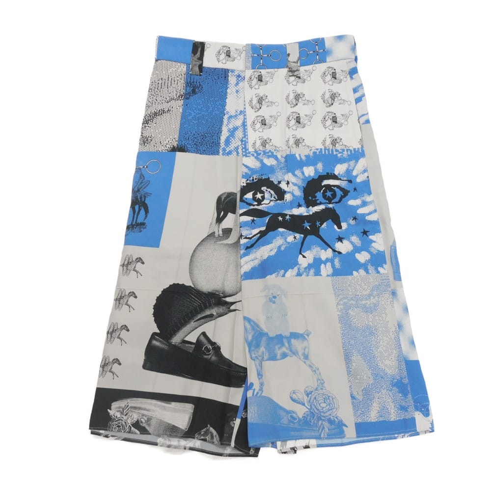 【中古】 パンツ 44 未使用 グラフィット プリント ビスコース ショーツ ホースビット パッチワーク 773191 ZAQC8 4049
