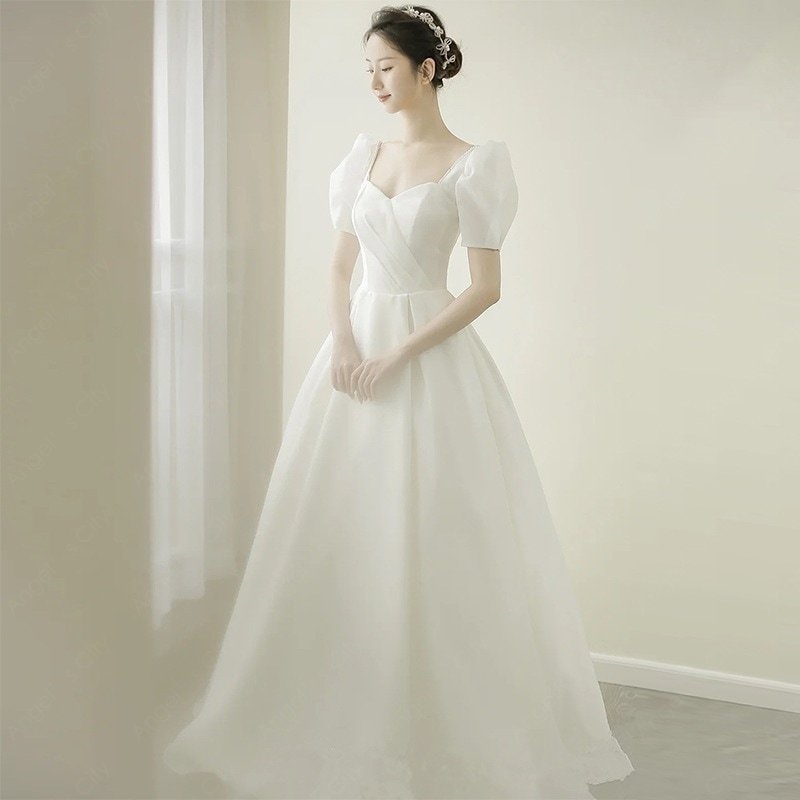 2024新作 パーティードレス 高級感 気質 ワンピース 花嫁ロングドレス 結婚式ワンピース 結婚式 ドレス ウェディングドレス 白 ロングドレス 韓国ファッション36-67