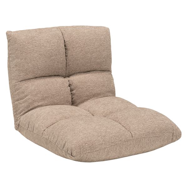 座椅子 約幅43x奥行5076cm サンドベージュ コンパクト 背もたれ14段階リクライニング