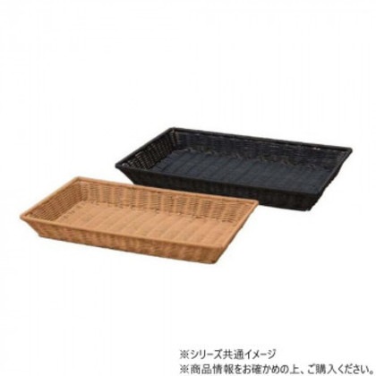 PP長角バスケット 1/1ブラック(浅) 70022610