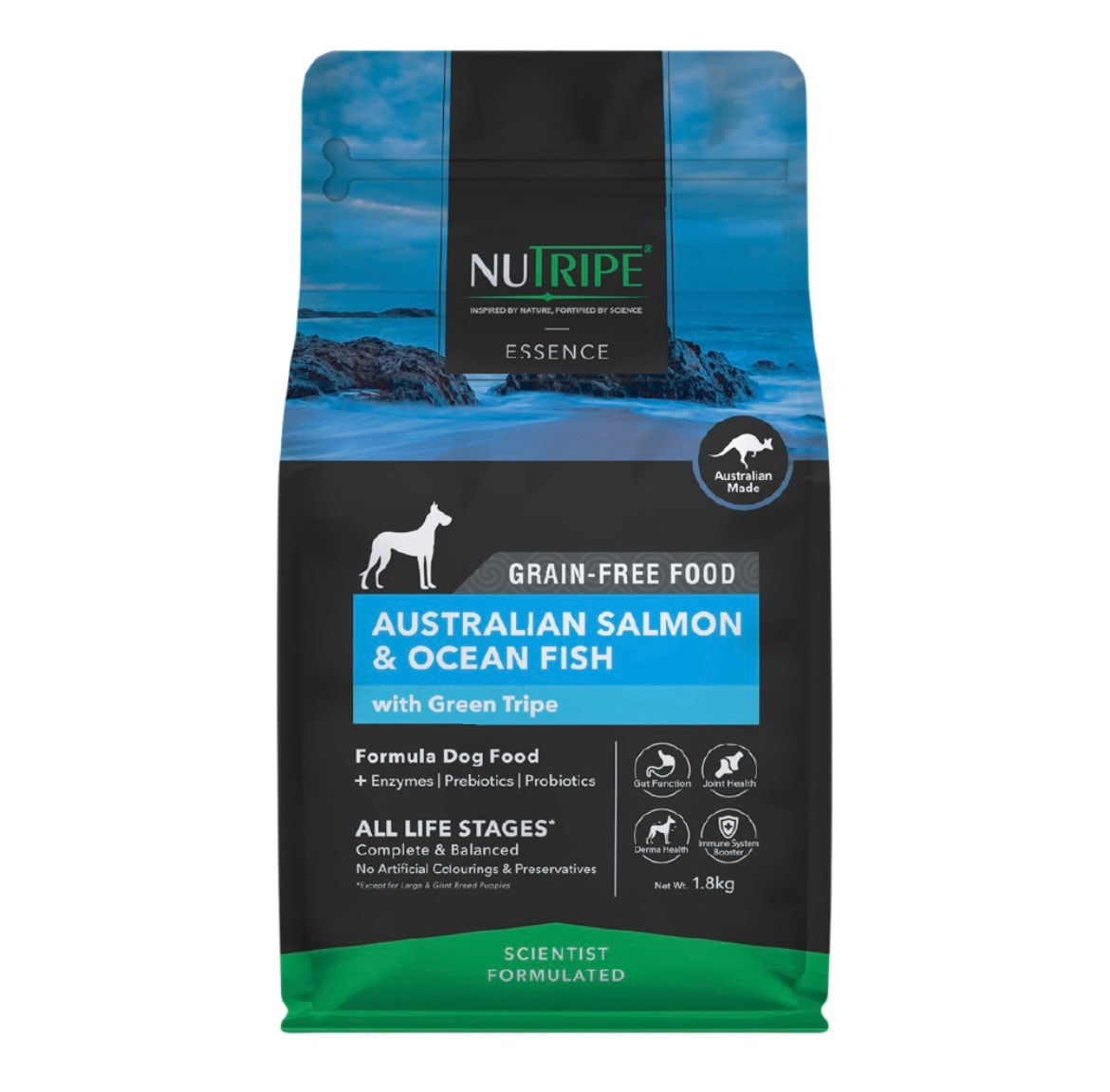 ニュートライプ ドックフード ドライ　サーモン＆フィッシュ＆グリーントライプ 1.8kg 正規品 ドッグフード 全犬種 全年齢 全ライフステージ オールステージ