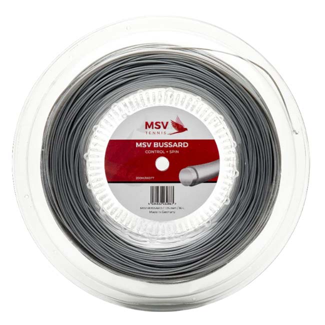 MSV(エムエスブイ) BUSSARD バザード 1.20／1.25／1.30mm シルバー 200Mロール 硬式テニス ポリエステルガット