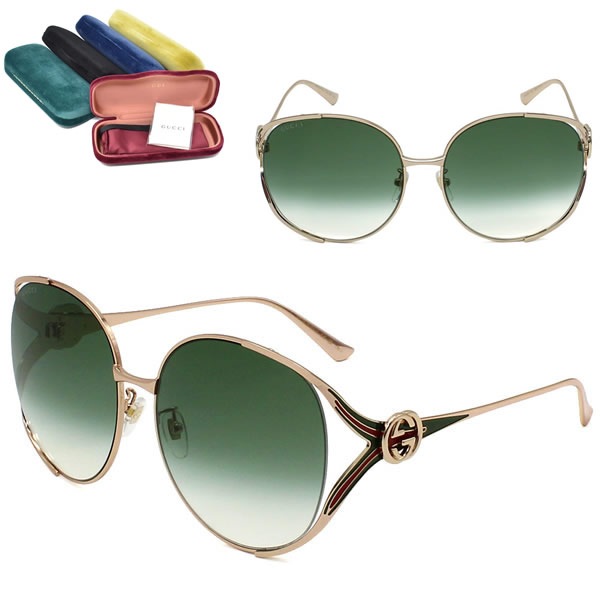 サングラス GG0225S-003 EYEWEAR ノーズパット ゴールド グリーングラデーション メンズ レディース ユニセックス