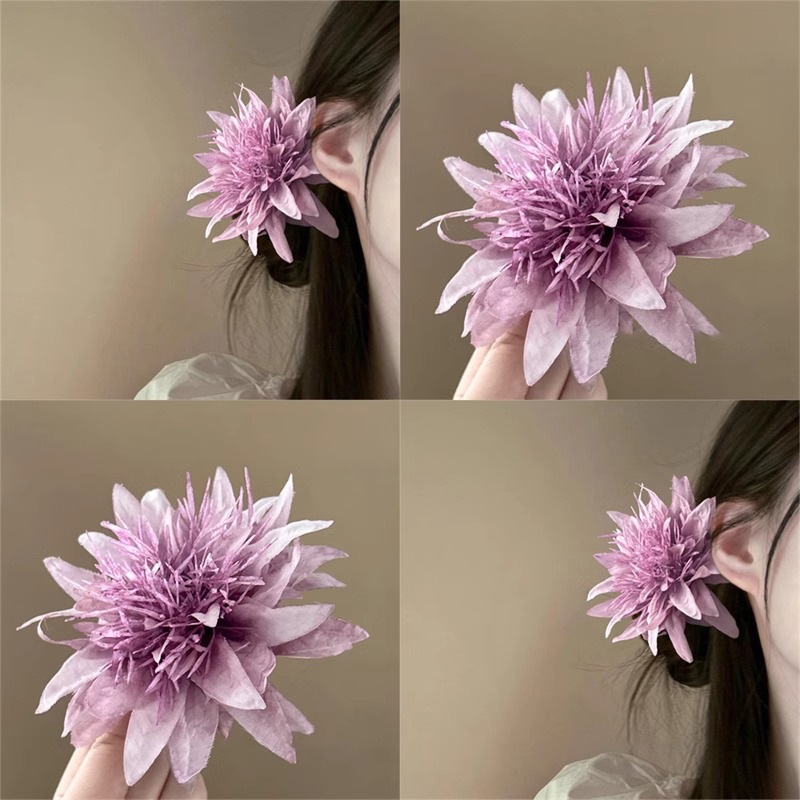 【1点ご購入 で10点プレゼントいたします】紫の花海超仙ユリの花ヘアピンイソギンチャクの花ヘアピン雰囲気鏡撮りに美しい尤物の頭飾り