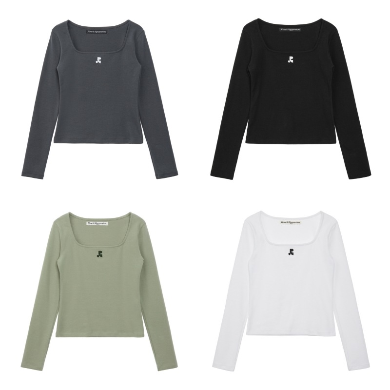 【REST&RECREATION】 SQUARE NECK LONG SLEEVE : 4COLORS