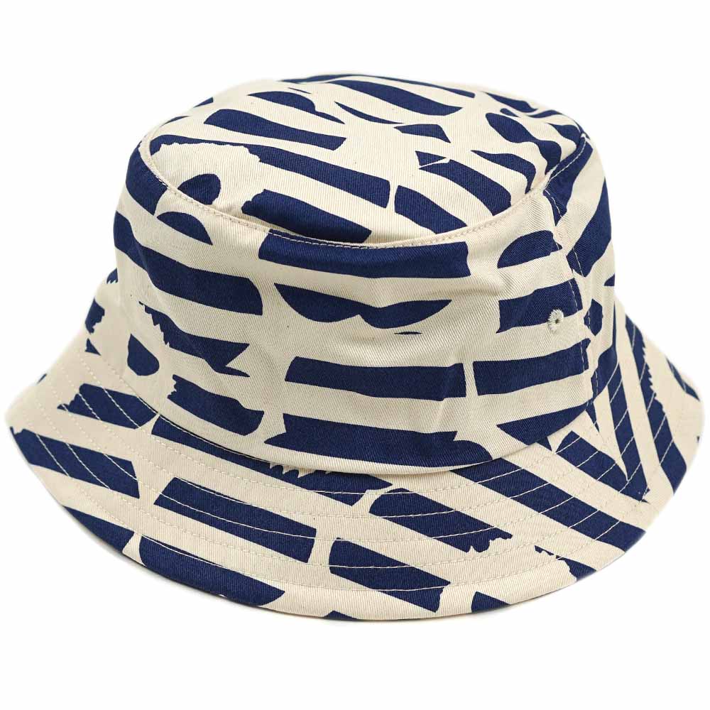 マリメッコ ハット 帽子 バケットハット コットン ネイビー×ナチュラル marimekko 091161 150