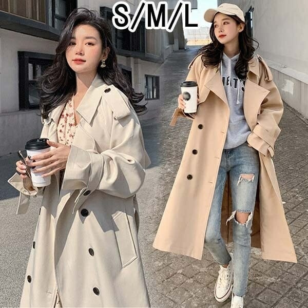 春コート スプリングコート レディース ベルト付き コート トレンチコート ロングコート アウター テロンチコート 春コート 無地 ファッション 長袖 春物 春服 春秋 着痩せ カジュアル おしゃれ