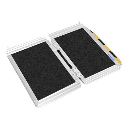 Ruedamann スロープ 車椅子 長さ61cm 幅76cm 車椅子 スロープ 耐荷重300kg 折りたたみ車椅子スロープ 滑り止めアルミスロ 11,069円