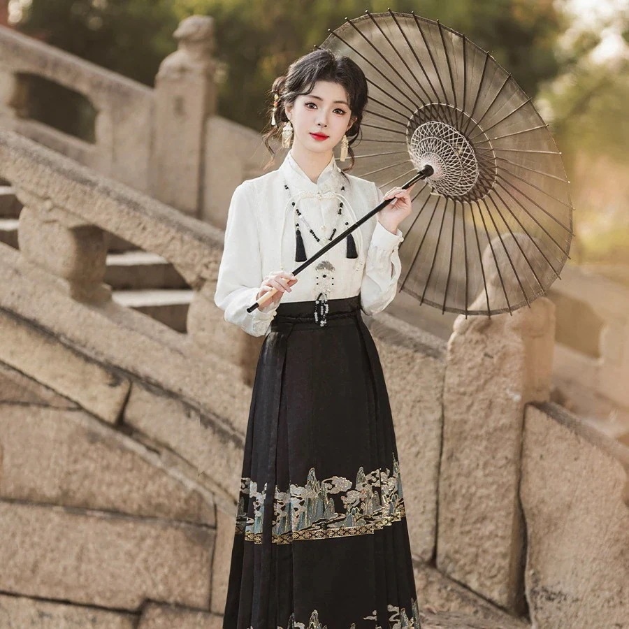 【期間限定特価】2024 春の新作スカート馬面スカート毎日漢服「万里山河」馬面スカート女性 母の日のプレゼント