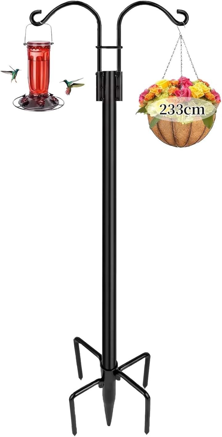 ガーデンプランターフック プランターハンガー 屋外ハンギング ランタンスタンド バードフィーダーポール(233cm)