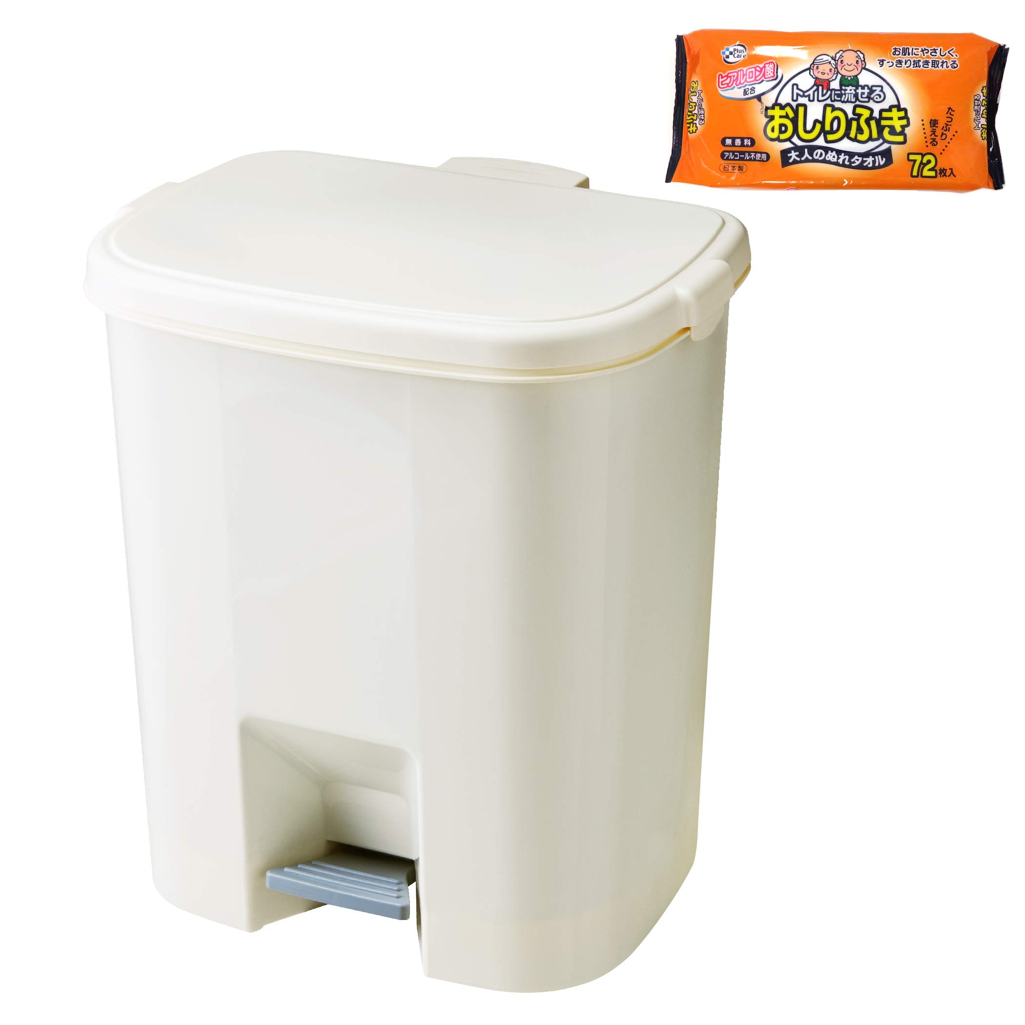 パルマート 防臭おむつペール 25.5L トイレに流せるおしりふき1Pセット 120607 ホワイト
