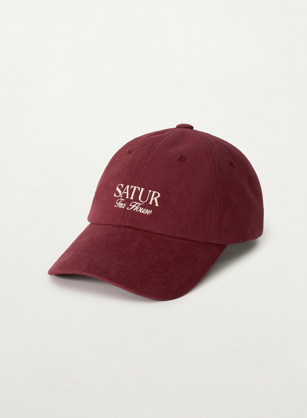 【SATUR】26SS [Exclusive] SATUR X Tea House Classic Logo Ball Cap : Burgundy