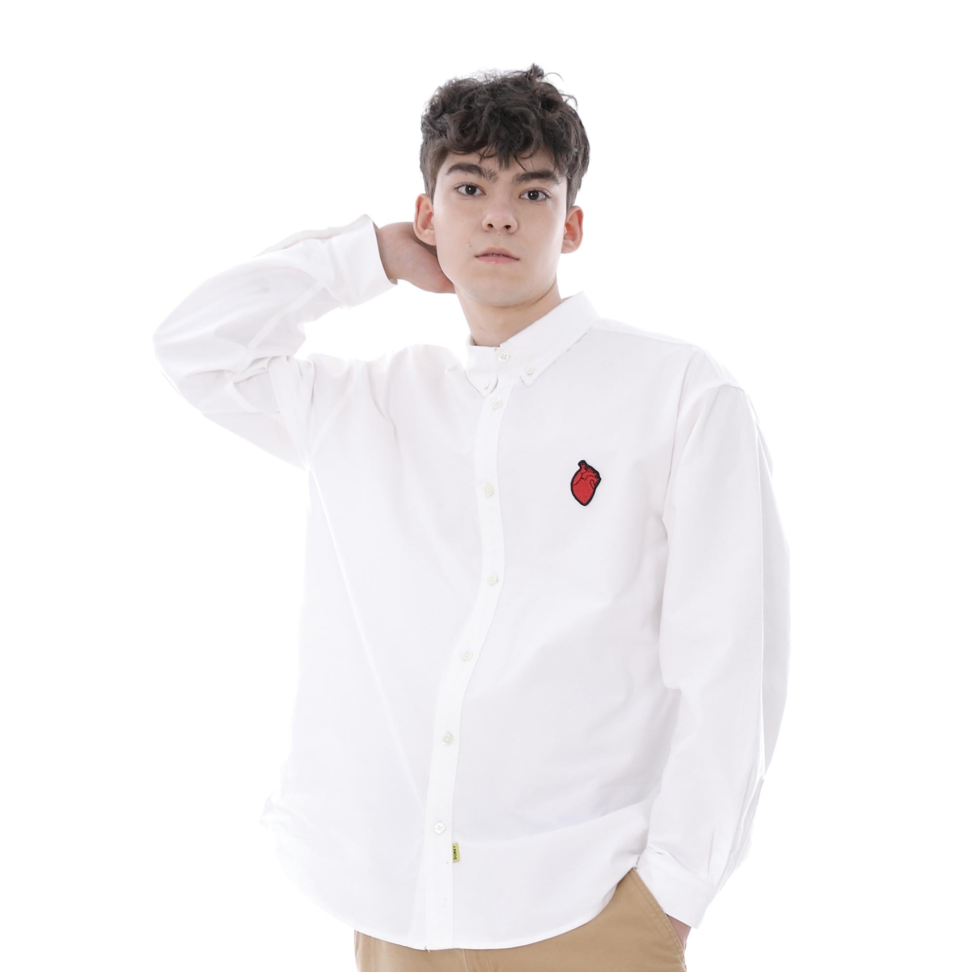 SMALL HEART OXFORD-SHIRT WHITE