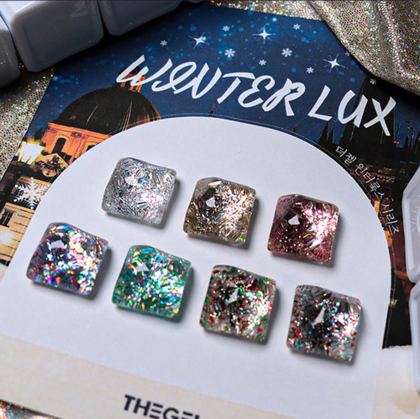 The Gel Winterlux Series 7-piece Glitter Gel Set