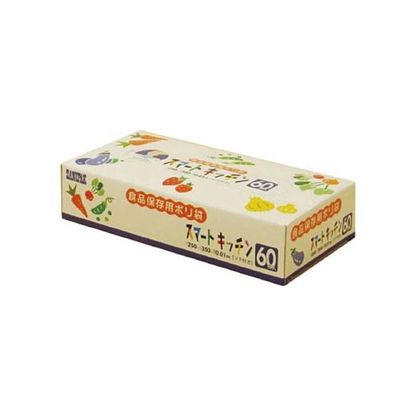 （まとめ）日本サニパック KS02スマートキッチン保存袋 半透明 1箱（60枚）[x50]