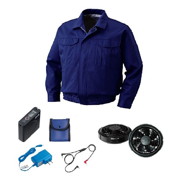 KU90600 空調服 裏地式綿厚手 FAN2300B/LISUPER1セット ダークブルー M