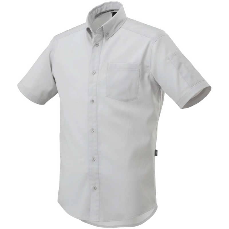 ミズノ　布帛ワークシャツ(半袖/制電素材)［ユニセックス］ 2XL 04：ライトグレー　F2JC158004