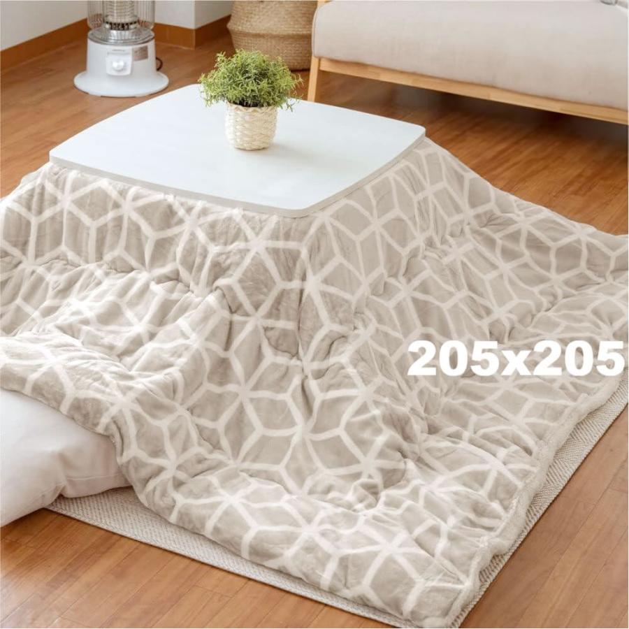 布団 正方形 205×205cm 省スペース ふとん 抗菌防臭 掛け布団 単品 洗える コタツ 人気 フランネル 掛け布団 北欧 ft-2020