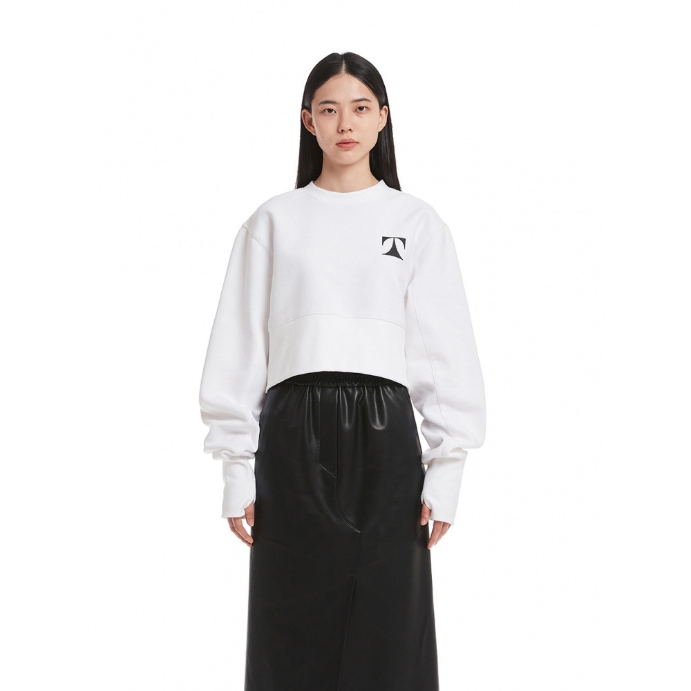 トランク プロジェクト ホワイト T ロゴ スウェットシャツ