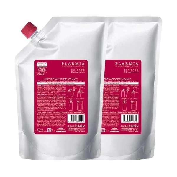 ミルボン プラーミア エンリッチド シャンプー 1000ml レフィル 詰替え用 柔軟性 2個セット