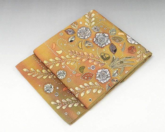 袋帯 正絹 絞り辻が花模様 袋帯 リサイクル g0401