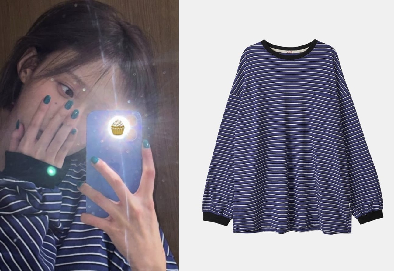 [AESPA WINTER]Pocket stripe supersize long sleeve t-shirt_3COLOR