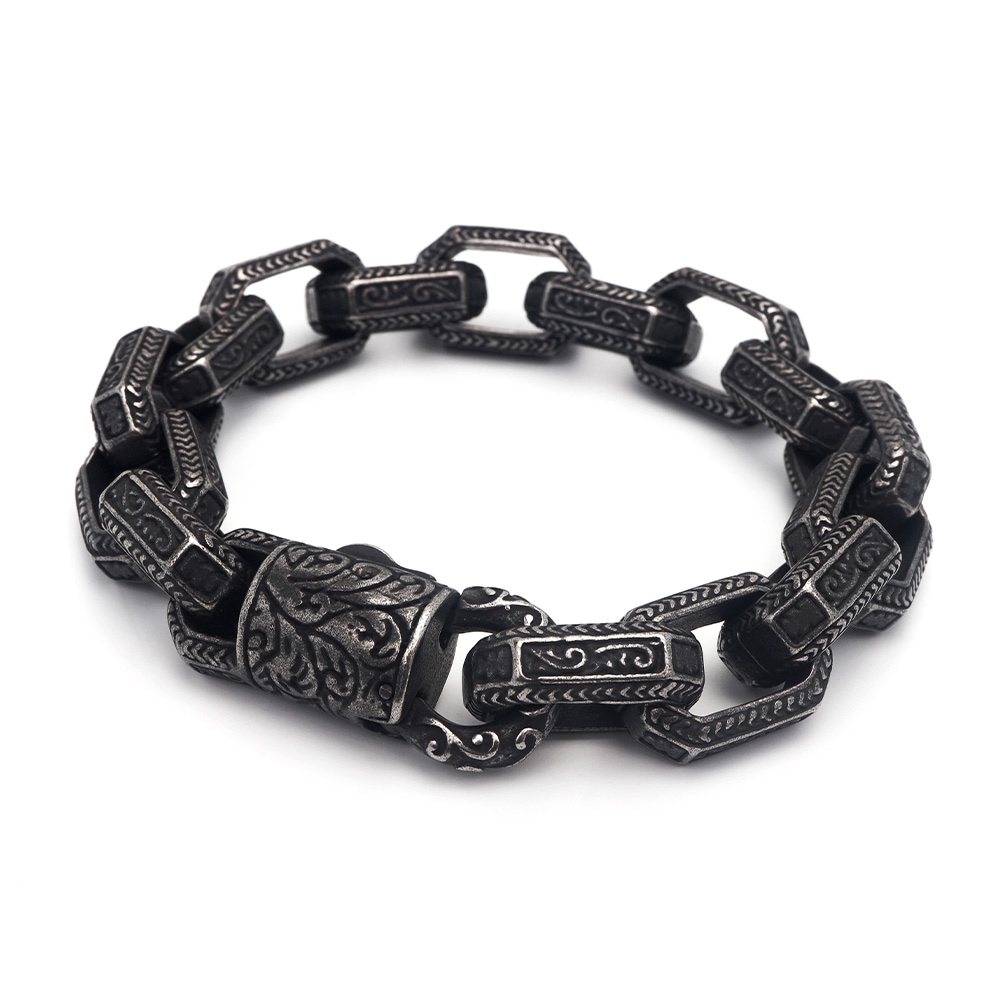 ステンレス 唐草チェーンブレスレット [b576]