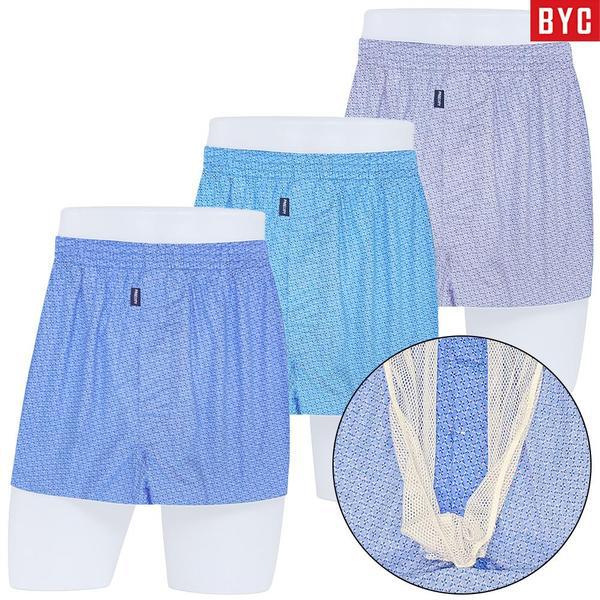 メンズピュアコットン分離型ネットポケットトランクス3枚セット6006