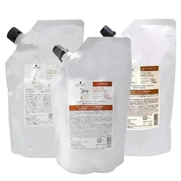 BCクア カラースペシフィーク シャンプー a 600mL + トリートメント a 600g + ヘアマスク a 500g 詰め替えセット